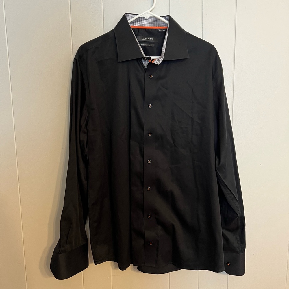 Levinas long‎ sleeve flip cuff button down size XL